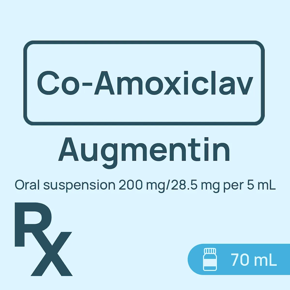 Augmentin Oral Suspension 200mg/28.5mg/5mL 70mL