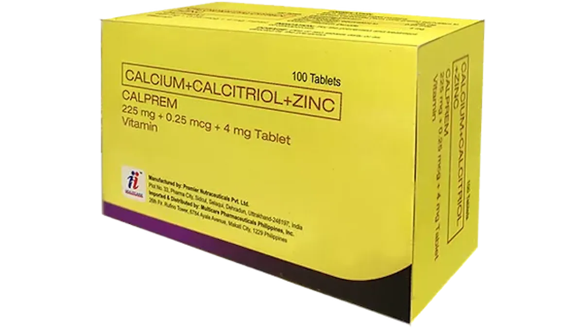 Calprem Film-Coated Tablet 225mg/0.25 mcg/4mg