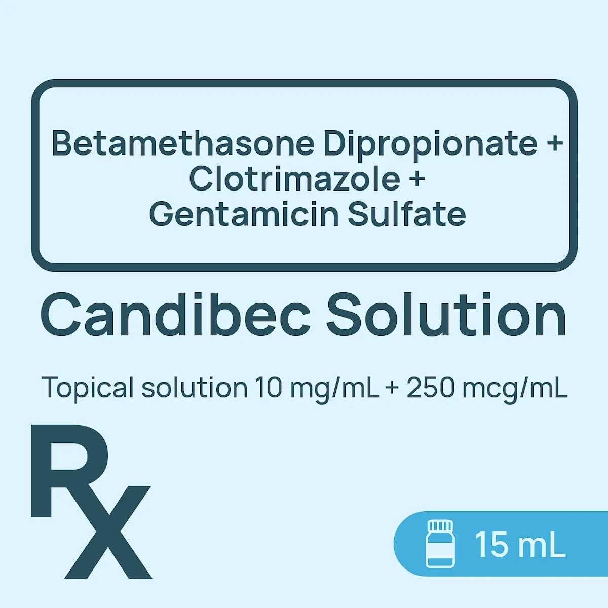 Candibec Topical Solution 10mg/mL + 250 mcg/mL 15mL