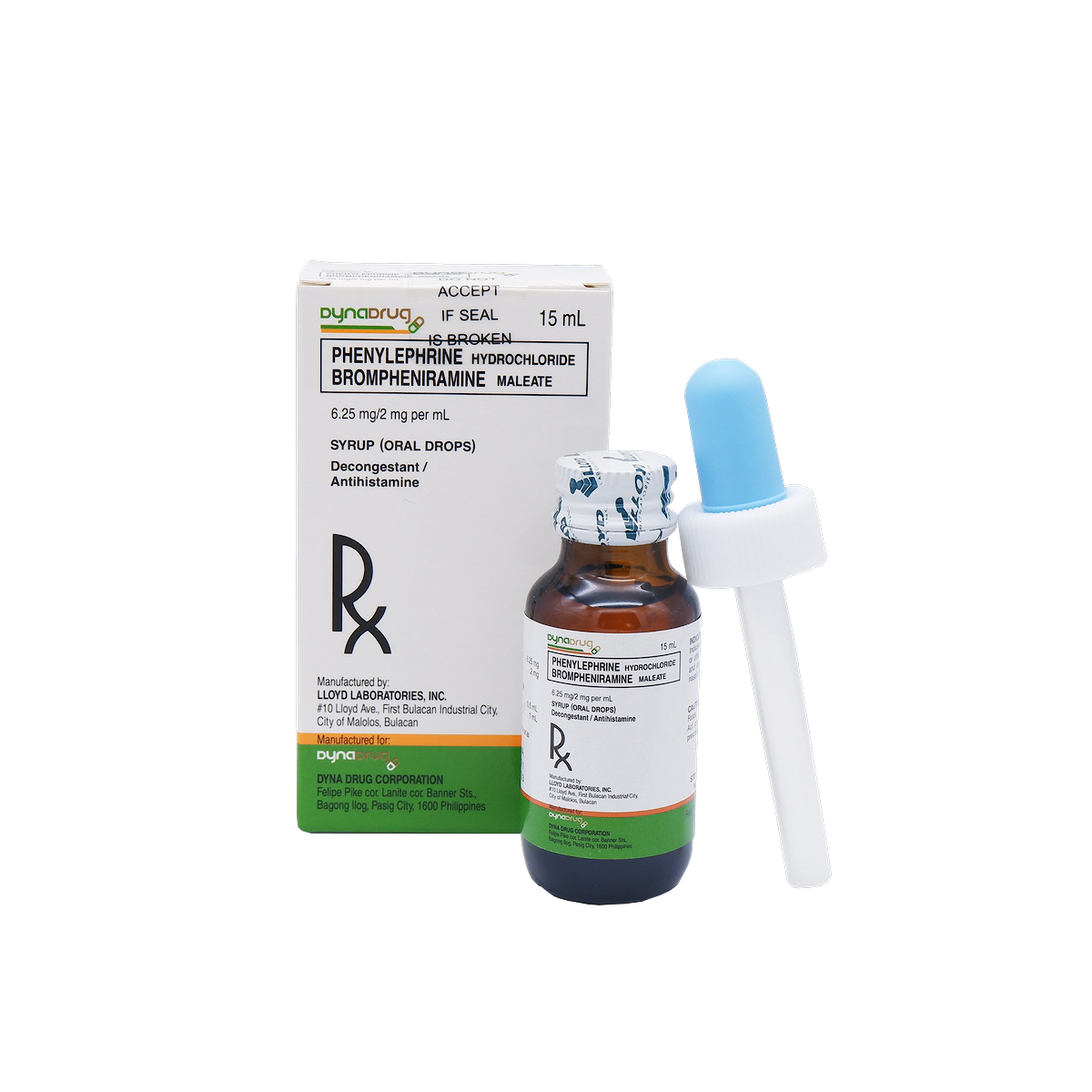 Dyna Drug Phenylpropanolamine + Brompheniramine Drops 15mL