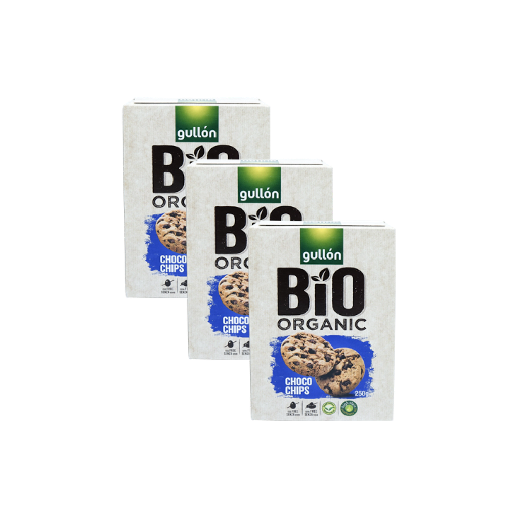 Gullón Bio Organic Choco Chips Cookie 250g (Bundle Of 3)