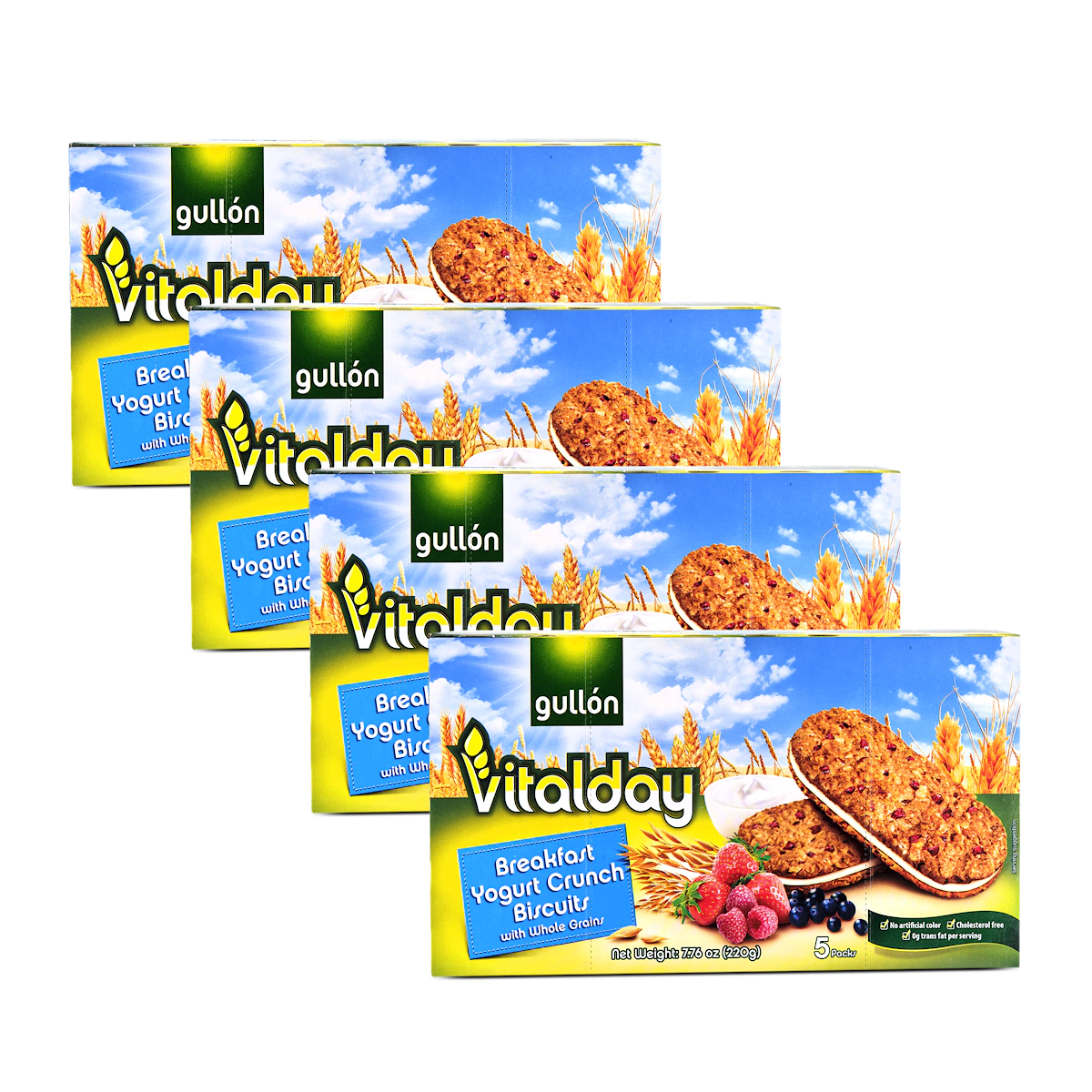Gullón Vitalday Yogurt Filling 220G (Bundle Of 4)