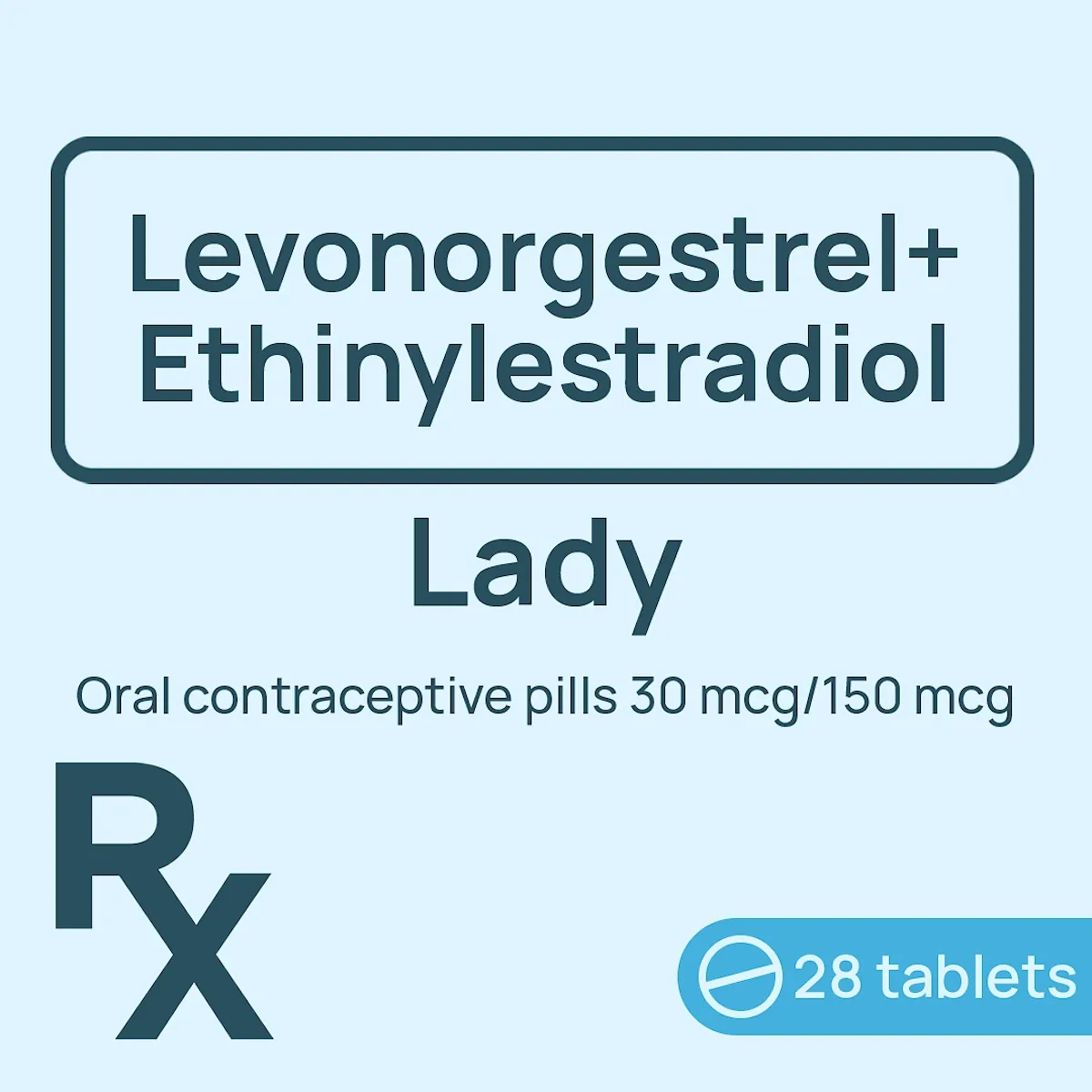 Lady Oral Contraceptive Pills 30mcg/150mcg 28  s