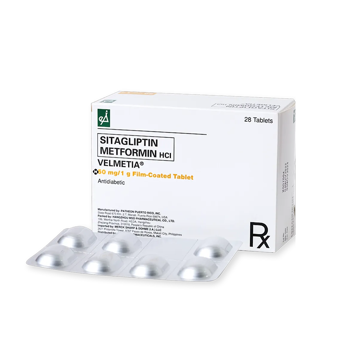 Velmetia Film-Coated Tablet 50mg/1g