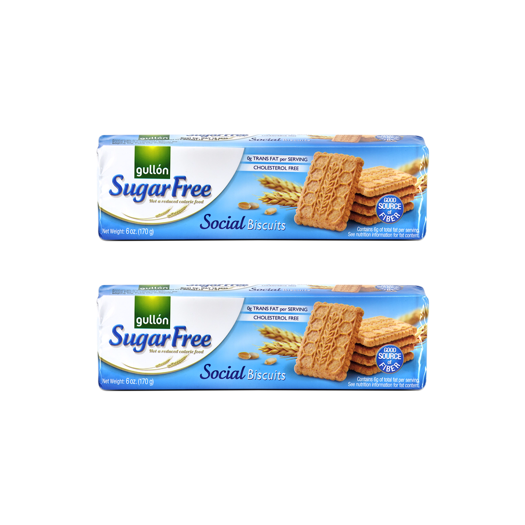 Gullon Sugar Free Social Biscuits With Fiber 170g