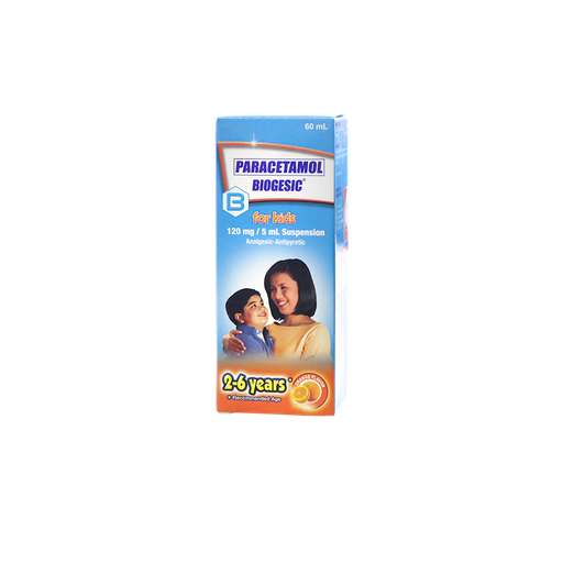 [10009369] Biogesic Paracetamol 120mg/5 mL Orange-Flavored Oral Suspension 60mL