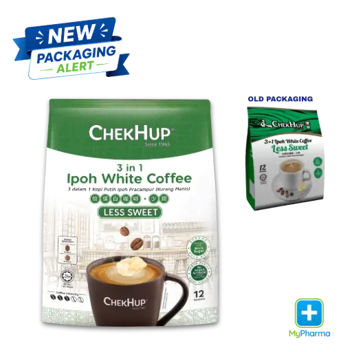 [10006633] Chek Hup 3 In 1 White Coffee - Less Sweet 12's