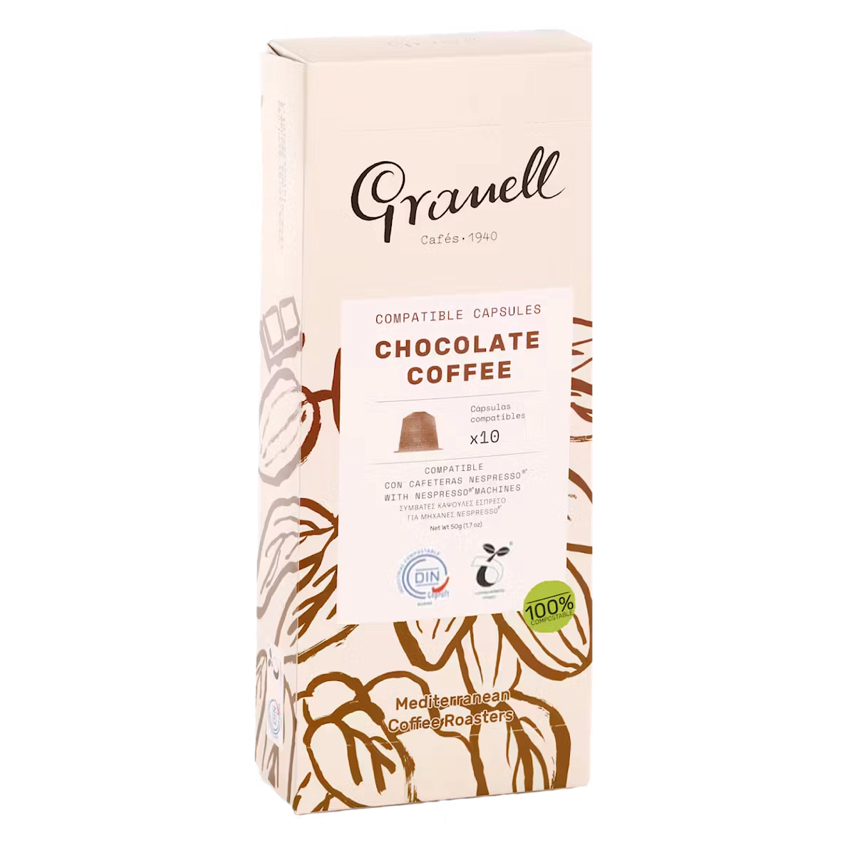 [10008089] Granell Compatible Capsules Chocolate Coffee 5g 10's