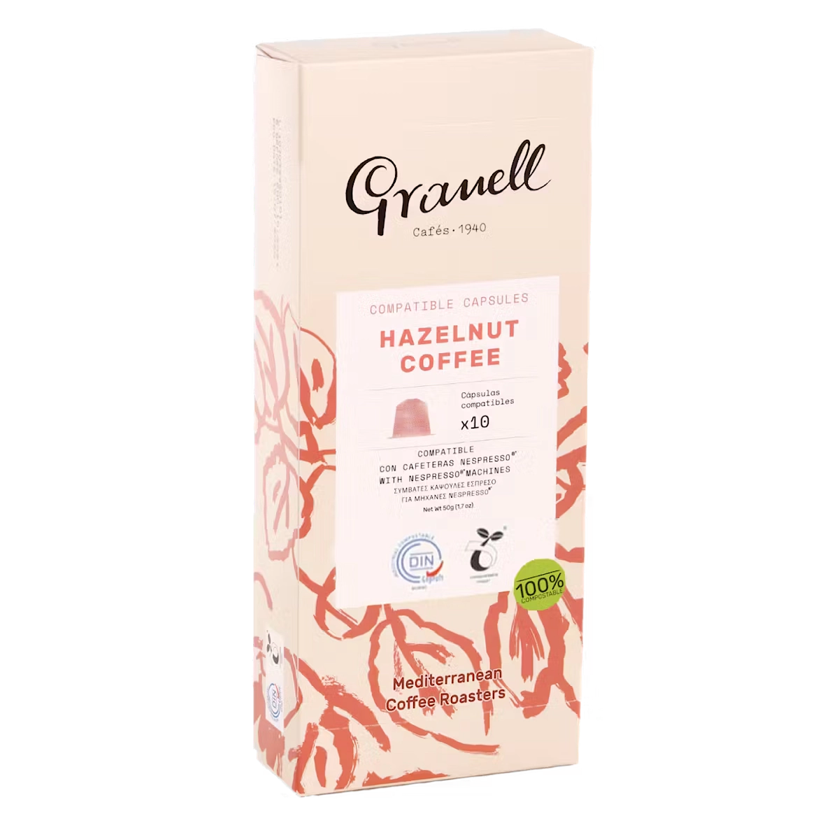 [10008090] Granell Compatible Capsules Hazelnut Coffee 5gx10