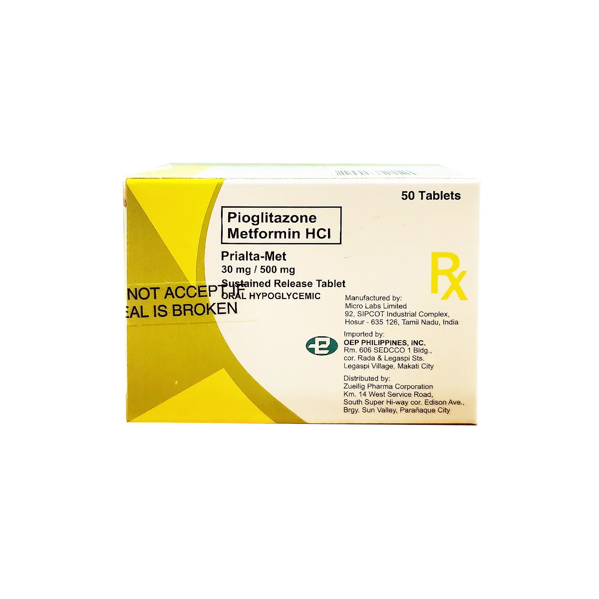 [10003656] Prialta-Met 30mg/500mg Sustained Release Tablet